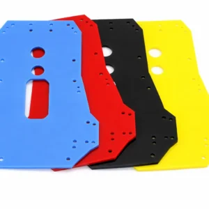 Siyah Mini Robot Gövdesi Delikli Şasi Platformu