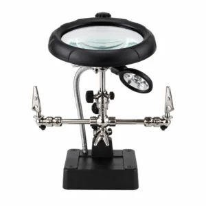 MG16129-C 5 LED Işıklı Büyüteçli Mercekli Havya Sehpası