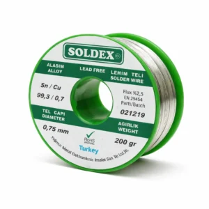 Soldex 0.75mm 200g Kurşunsuz Lehim Teli PCB ve Elektronik İçin