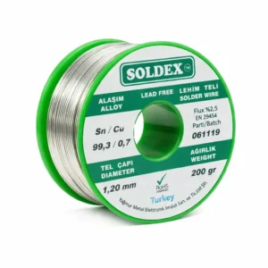 Soldex 1.20mm 200g Kurşunsuz Lehim Teli El Lehimleme İçin