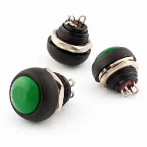 DC184 17.3mm Yeşil Anlık Push Buton Switch