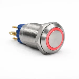 DRN522 22mm Mavi LED’li Metal Anahtarlı Buton 12V-24V