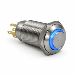 DRN516 16mm Yeşil LED’li Metal Anahtarlı Buton 12V-24V