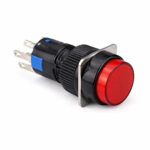 16mm Kırmızı kalıcı plastik buton anahtar 1NO 1NC yuvarlak