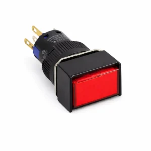 16mm Kırmızı yaylı plastik buton 1NO 1NC dikdörtgen