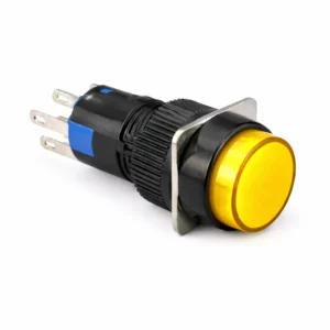 16mm Sarı yaylı plastik buton 1NO 1NC yuvarlak