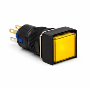 16mm Sarı yaylı plastik buton 1NO 1NC kare