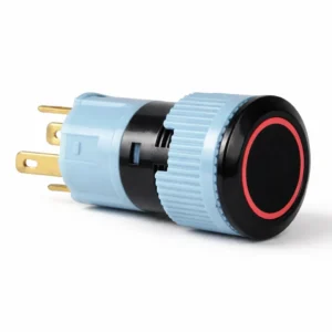 16mm kırmızı LED'li plastik yaylı buton